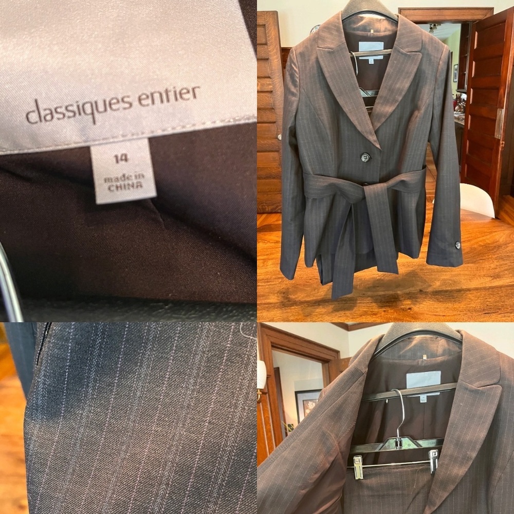 Classique entier Nordstrom pinstriped trouser and belted blazer 2-piece suit